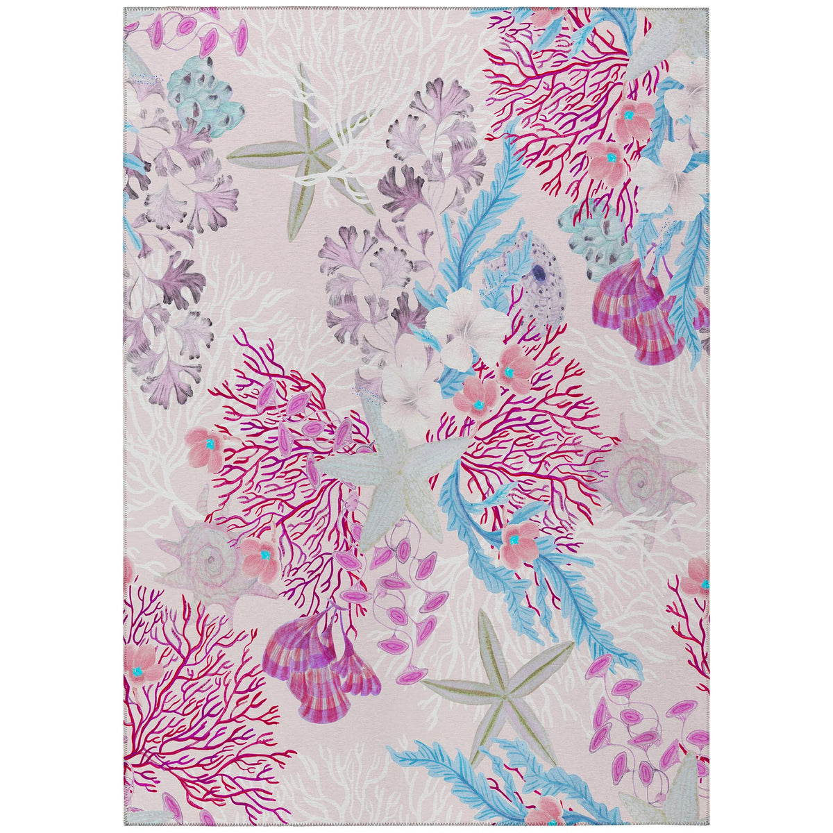 Addison Rugs Surfside Asr31 Raspberry 5' X 7'6&quot; Indoor Outdoor Area Rug, Easy Clean, Machine Washable, Non Shedding, Bedroom, Living Room, Dining Room, Kitchen, Patio Rug