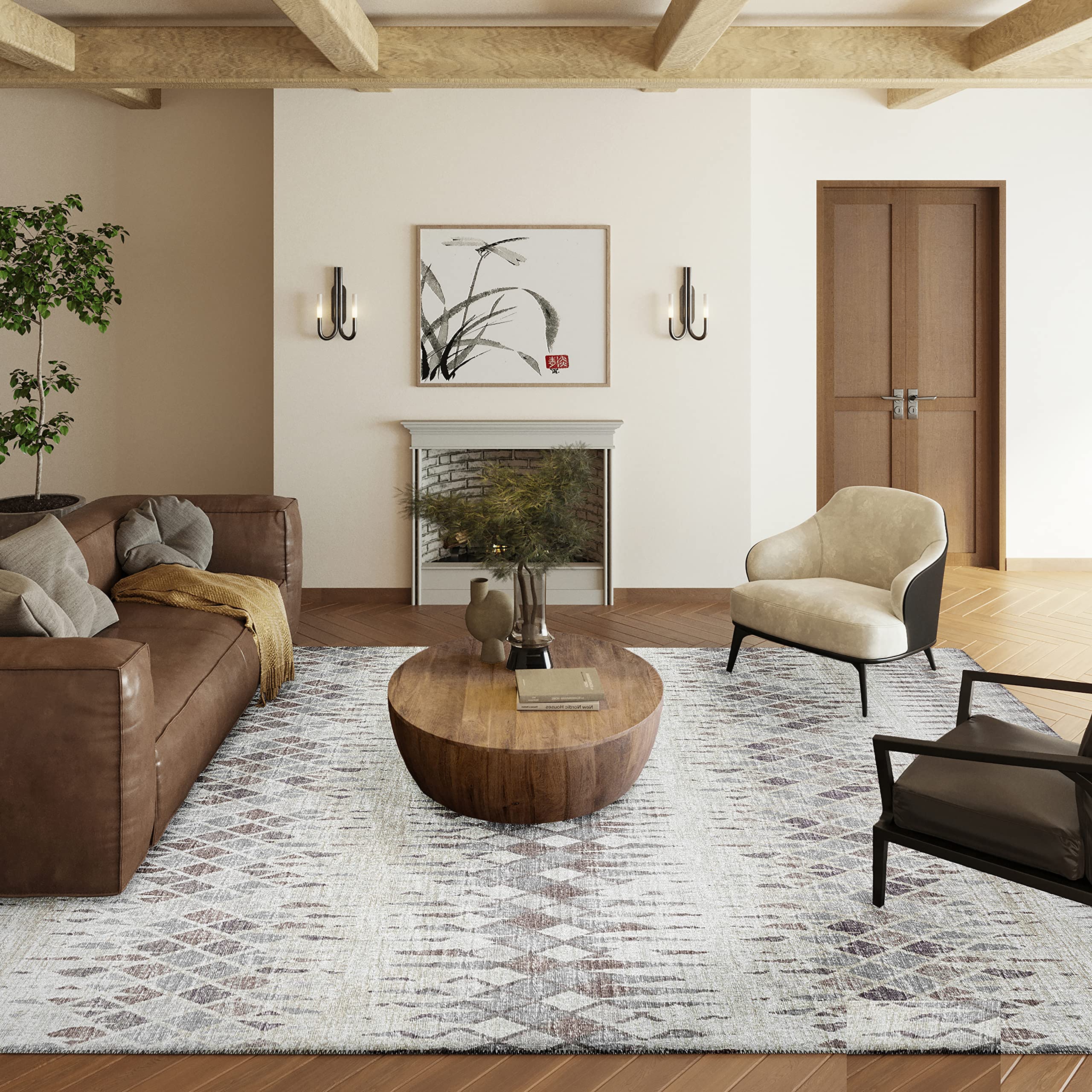Addison Rugs Rylee Ary35 Beige Washable 9' X 12' Indoor Outdoor Area Rug, Easy Clean, Machine Washable, Non Shedding, Bedroom, Entry, Living Room, Dining Room, Kitchen, Patio Rug