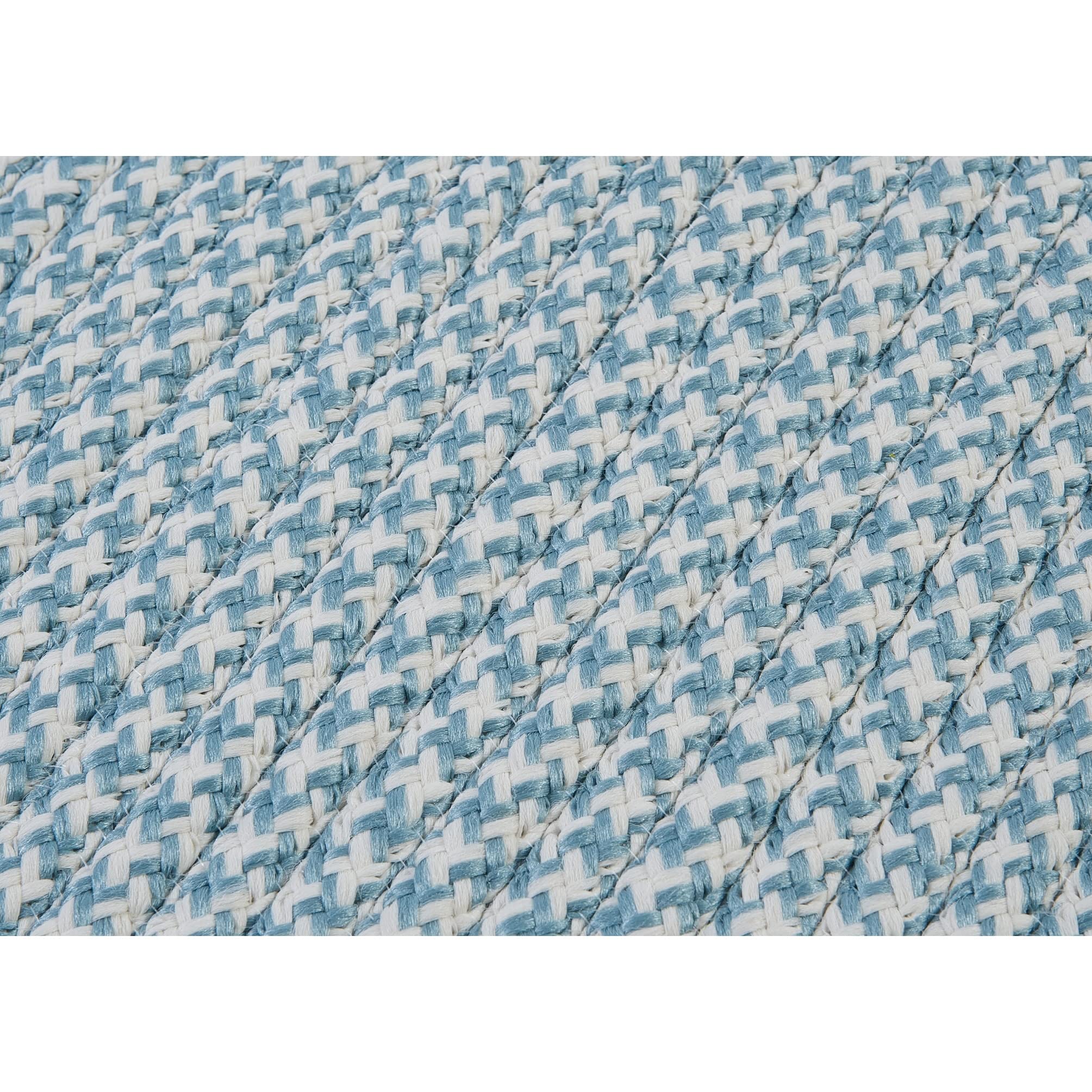 Colonial Mills Houndstooth Braided Doormat, 30&quot; X 48&quot;, Sea Blue