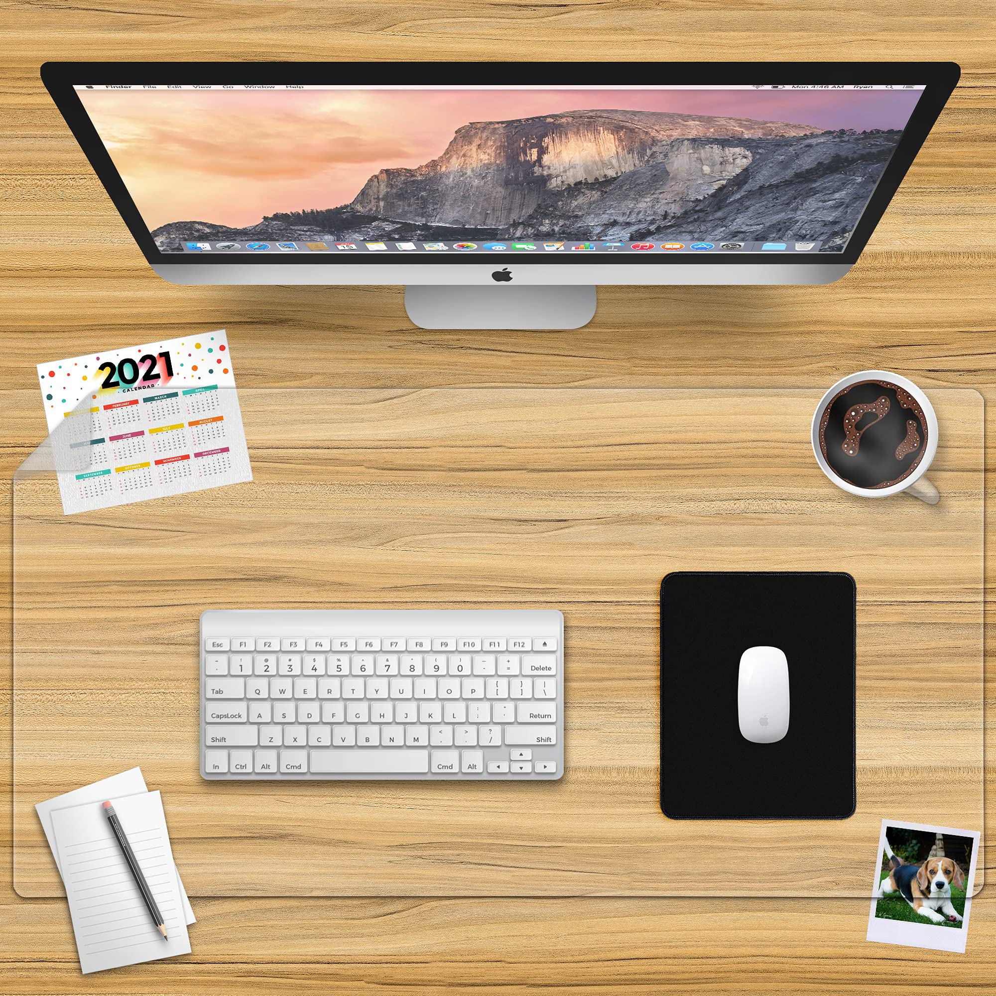 Awnour Clear Desk Mat, 34X17 Inches, Clear Table Protector, Desk Protector Mat Clear, Desk Mats On Top Of Desks, Clear Desk Prot