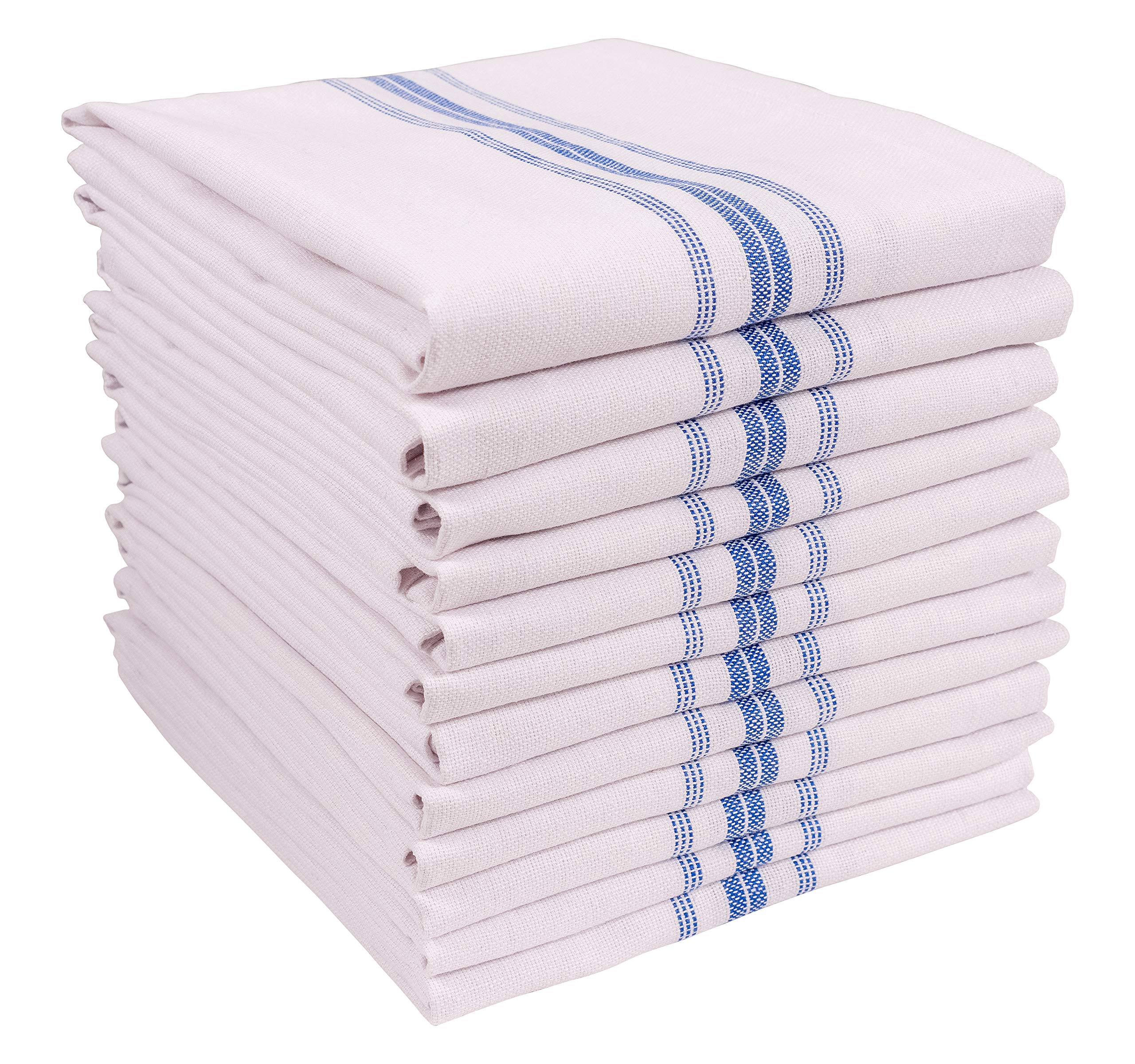 KAF Home Classic Farmhouse Stripe Kitchen Towels, Pure Cotton Dish Towels, Towel Dish Cloths for Cooking, Cleaning, and Dining, 