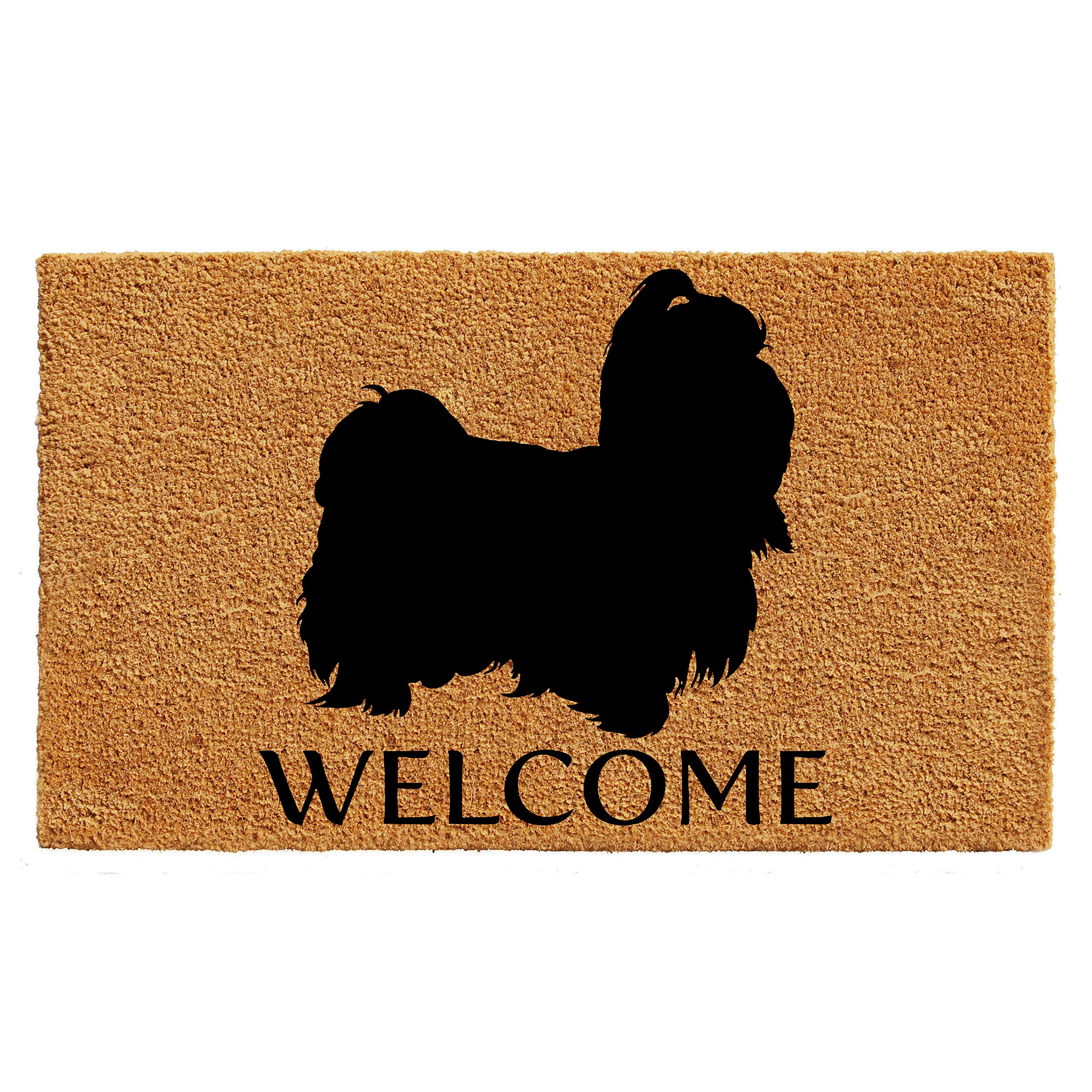 Calloway Mills Az105651729 Shih Tzu Doormat, 17' X 29', Natural/Black