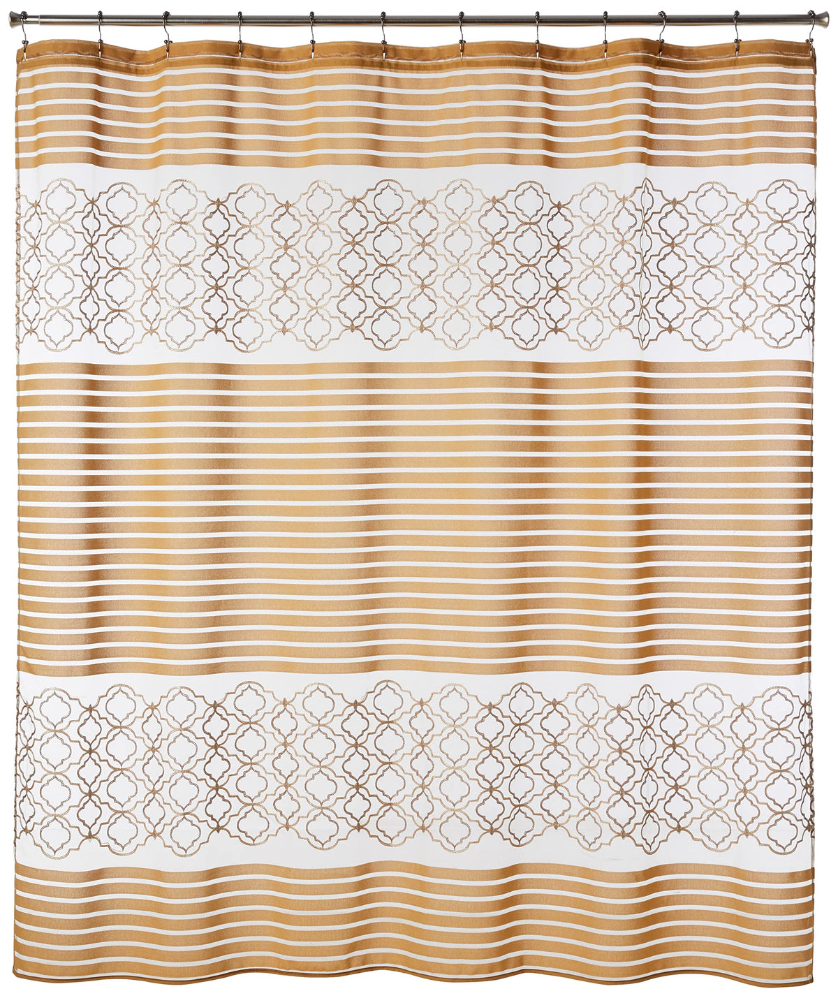 Popular Bath Shower Curtain, Spindle Collection, 70' X 72', Gold