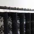 TUDECO Stall Shower Curtain - Black Lace Shower Curtain 36 x 72 Inch with Attach Valance, Gothic Floral Small RV Narrow Shower C
