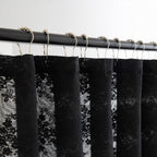 TUDECO Stall Shower Curtain - Black Lace Shower Curtain 36 x 72 Inch with Attach Valance, Gothic Floral Small RV Narrow Shower C