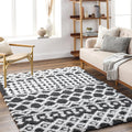 Livabliss Hapsburg Moroccan Shag Area Rug, 53 x 73, Black/White