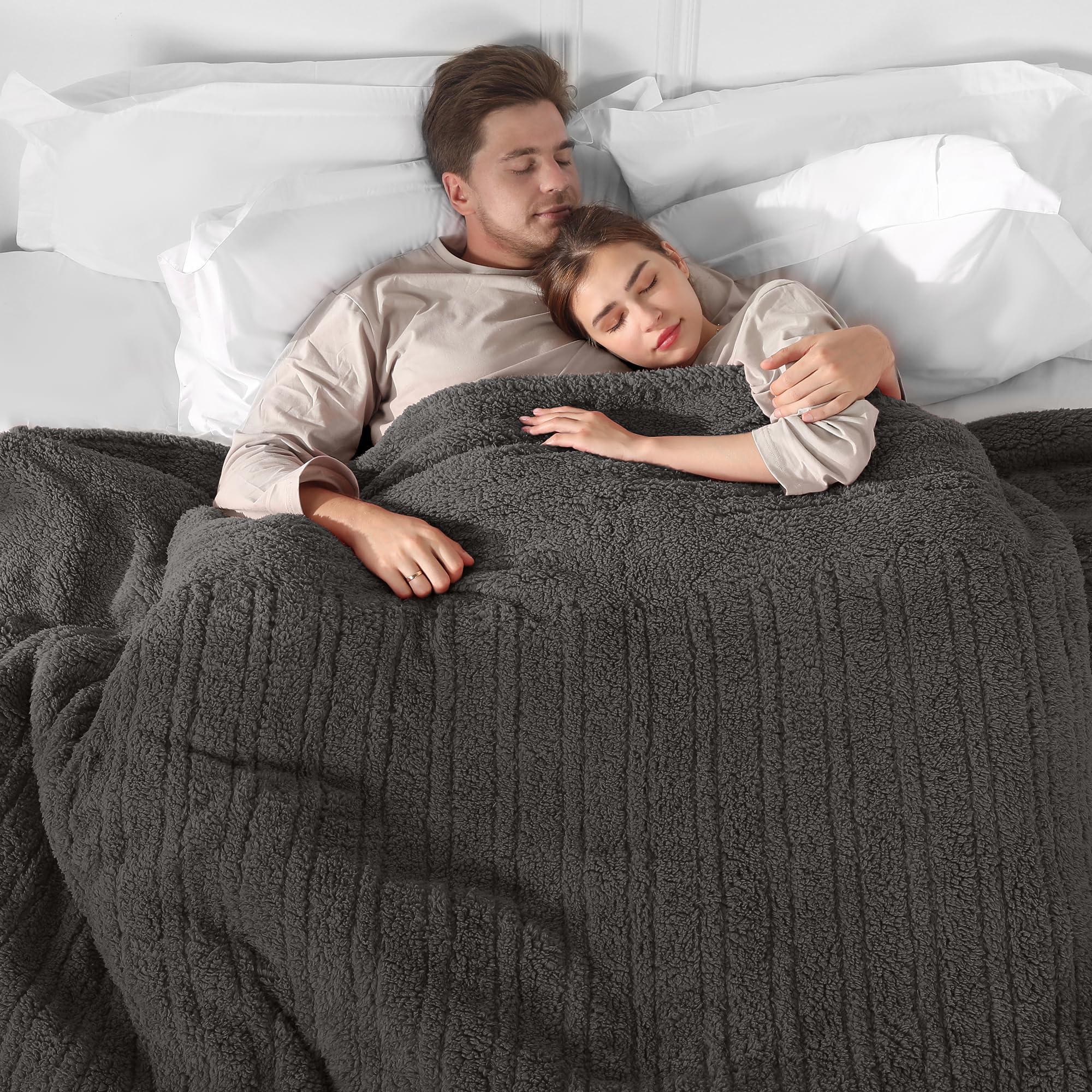 Queen Heated Blanket, Electric Blanket Dual Control with 5 Heating Levels & 10 Hours Auto Off, Ultra Soft Fuzzy Washable Heating