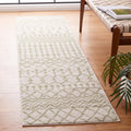 SAFAVIEH Tulum Collection Runner Rug - 2 x 8, Ivory & Sage, Moroccan Boho Distressed Design, Non-Shedding & Easy Care, Ideal f