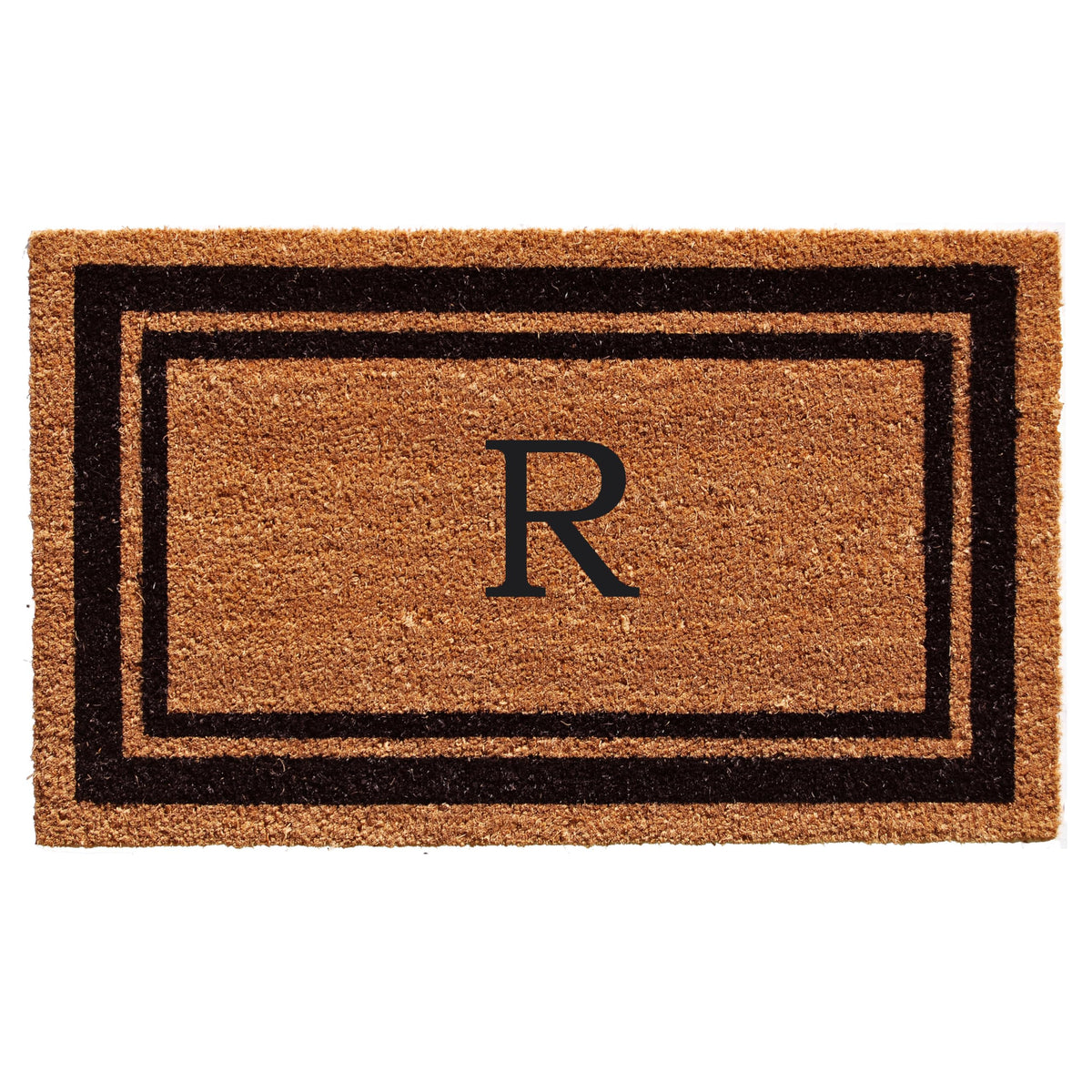 Calloway Mills 152961830R Black Border 18' X 30' Monogram Doormat, (Letter R)
