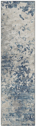Addison Rugs Indoor/Outdoor Accord Aac35 Blue Washable 2'3" X 7'6" Indoor Outdoor Runner Rug, Easy Clean, Machine Washable, Non Shedding, Bedroom, Living Room, Dining Room, Kitchen, Patio Rug