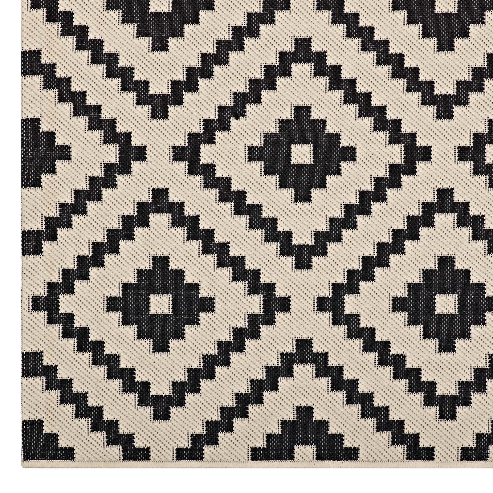 Modway Perplex Geometric Diamond Trellis 8X10 Indoor And Outdoor In Black And Beige