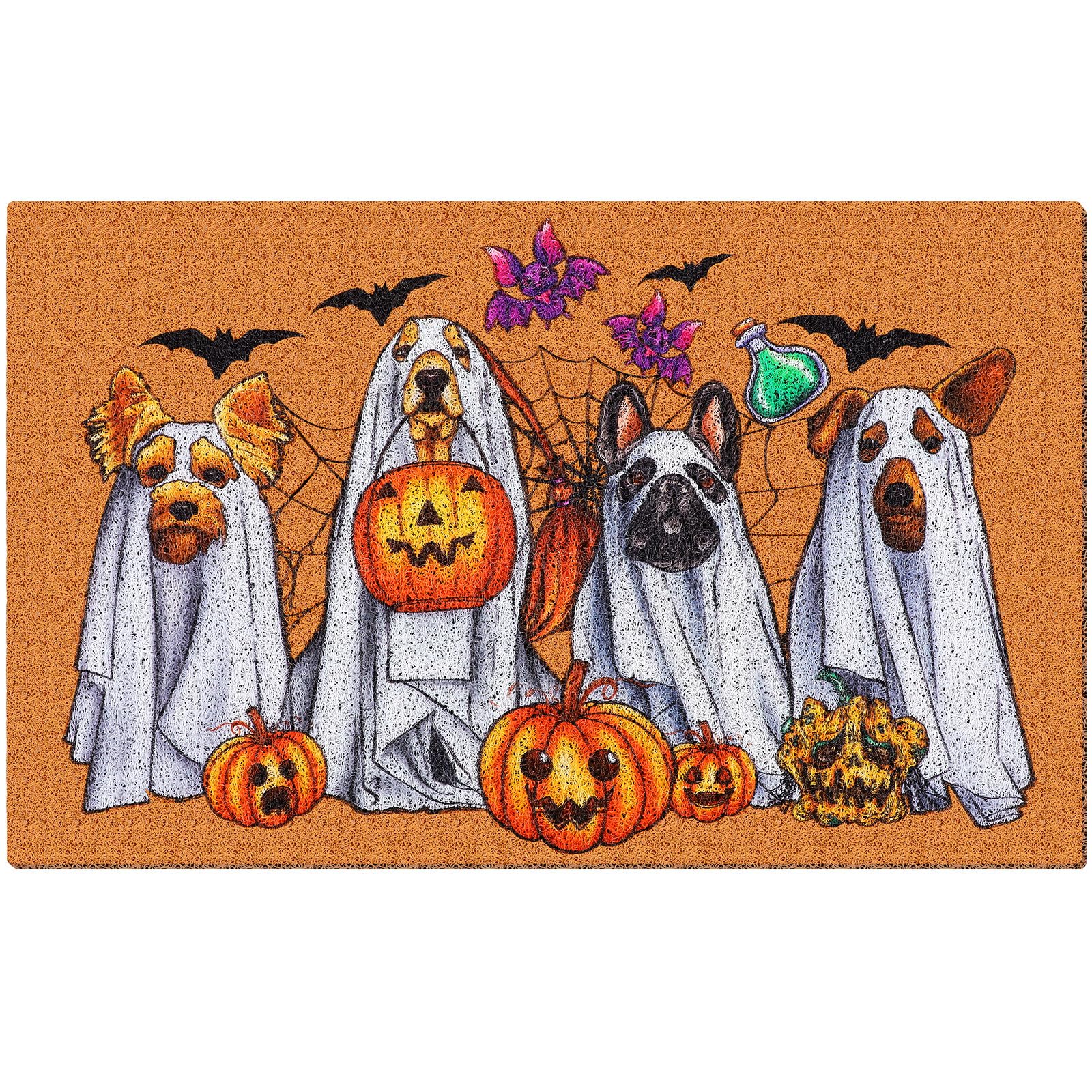 Drydiet Halloween Door Mat Outdoor Entrance Halloween Doormat Decoration Imitation Coir Doormat Farmhouse Floor Mats Door Rugs F