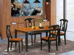 East West Furniture NIKE5-BCH-W 5 Piece Dining Set for 4 Includes a Rectangle Kitchen Table with Butterfly Leaf and 4 Dinette Chairs, 36x66 Inch, Black & Cherry