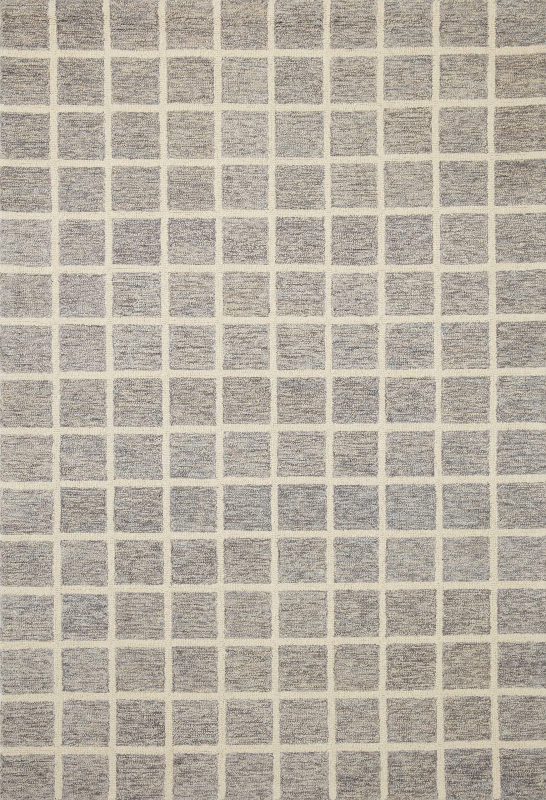 Loloi Chris Loves Julia Polly Collection POL-05 Area Rug 7-9 x 9-9 Slate/Ivory Rectangular 0.38 Thick