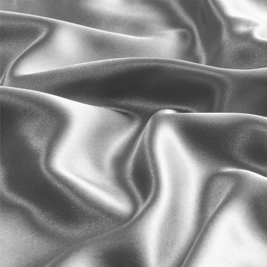 Bedelite Satin Pillowcase With Zipper 2 Pack, Grey Pillow Cases Standard Size, Super Soft And Cooling Similar To Silk Pillow Cas