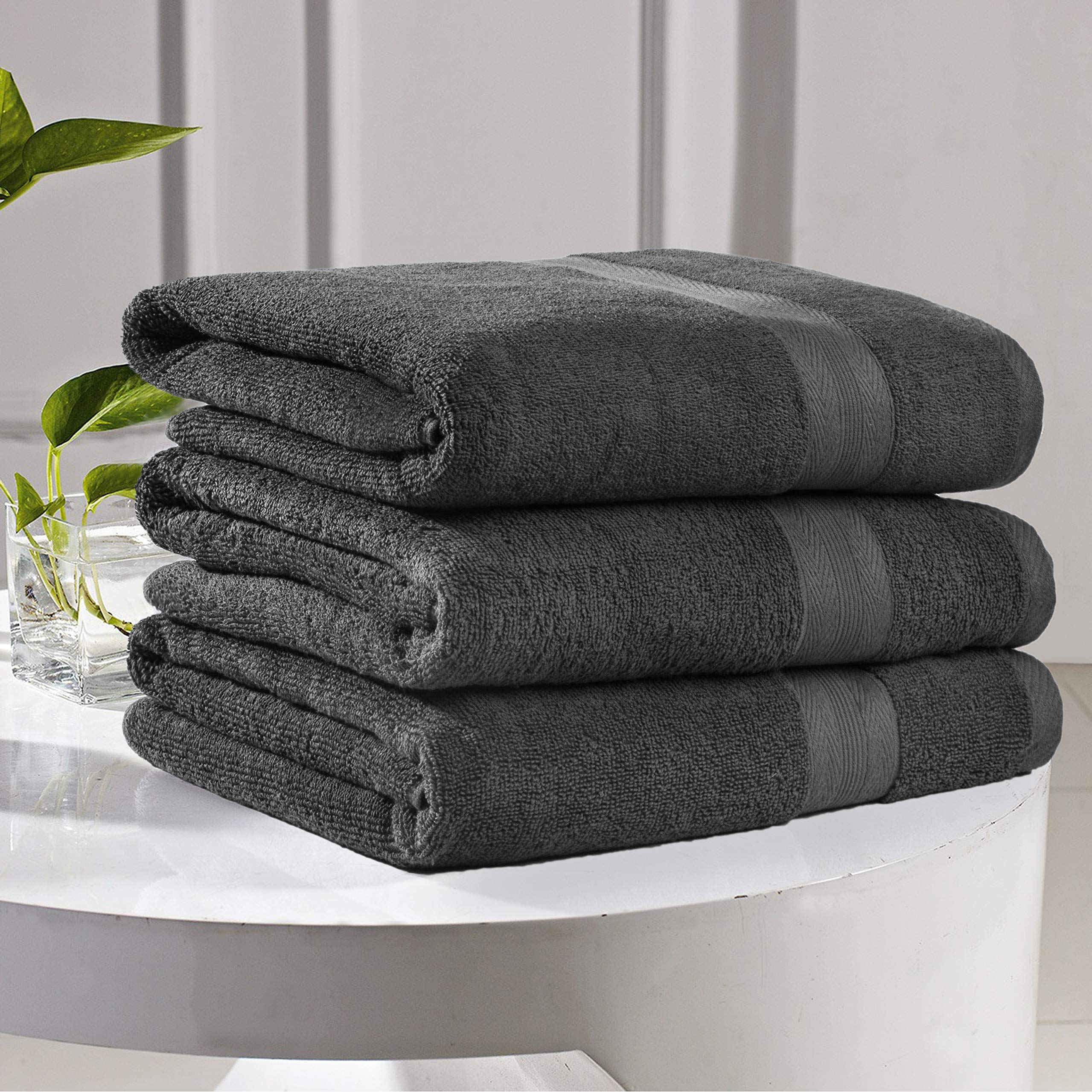 Boutiquo Premium Cotton 4 Pack Bath Towel Set - 100% Pure Cotton - 4 Bath Towels 27X54 - Ideal For Everyday Use - Ultra Soft & H