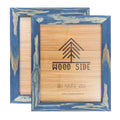 Rustic Wooden Picture Frames 8x10 - Navy Blue - Set of 2-100% Natural Eco Solid Wood and High Definition Real Glass for Wall Mou