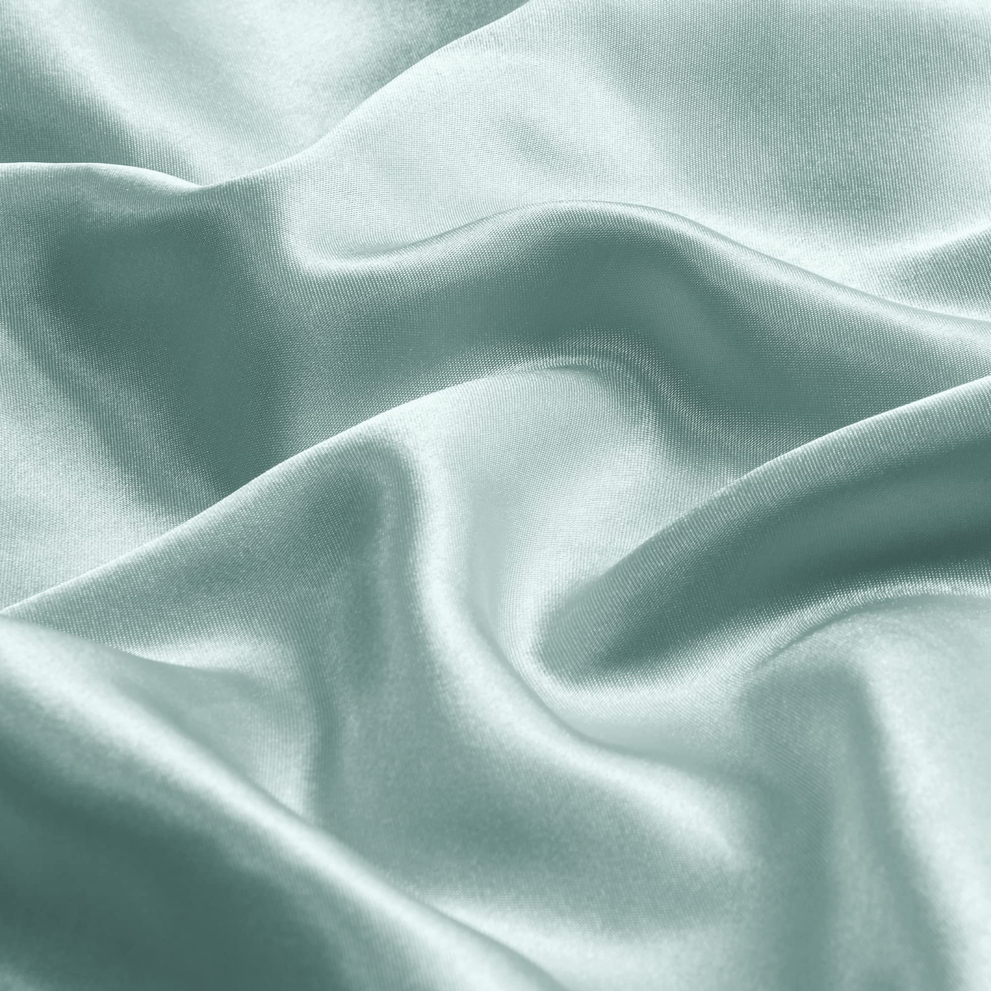 Bedelite Satin Pillowcase With Zipper, Haze Blue Pillow Cases Queen Size Set Of 2, Super Soft And Cooling Similar To Silk Pillow