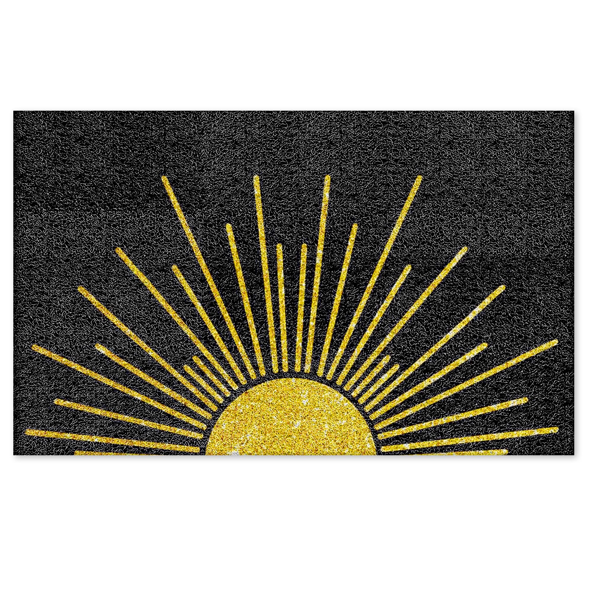 Supwhd Black And Gold Door Mat, Black And Gold Outdoor Door Mat Doormat, Black Welcome Mat, Black Door Mats Doormat Outdoor Indo
