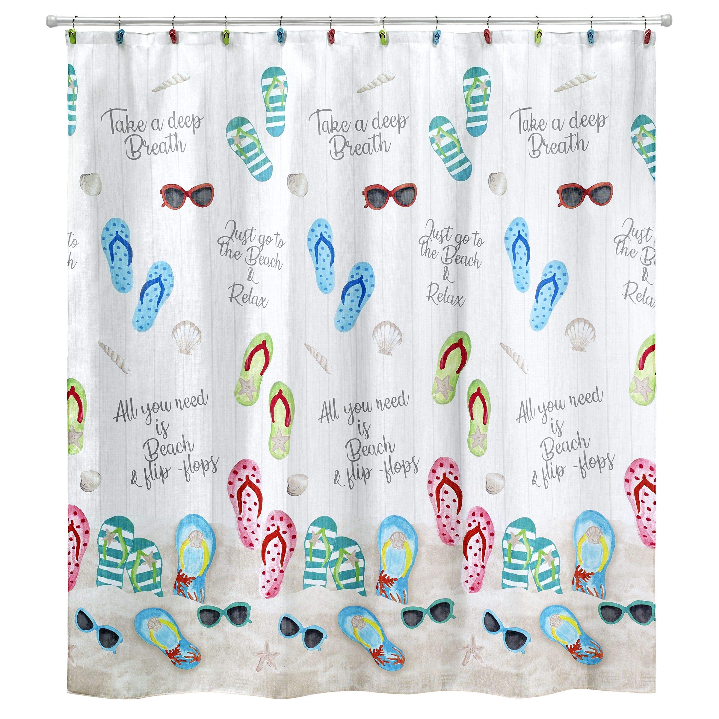 Avanti Linens - Fabric Shower Curtain, Beach Bathroom Decor (Beach Mode Collection, 72')