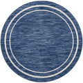 Nourison Essentials Indoor/Outdoor Navy/Ivory 6' x round Area -Rug, Easy -Cleaning, Non Shedding, Bed Room, Living Room, Dining 