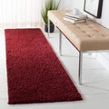 SAFAVIEH August Shag Collection Runner Rug - 23 x 14, Burgundy, Solid Design, Non-Shedding & Easy Care, 1.2-inch Thick Ideal f