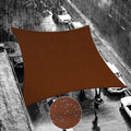 Shademart 12 ' X 12 ' Brown Waterproof Shade Sail Sun Shade Sail Square Custom Size Water Resistant Canopy Awning Shelter, 95% U