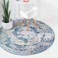 Unique Loom Sofia Collection Area Rug - Salle Garnier (8 Round Blue/Ivory)