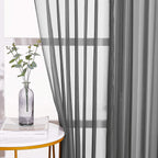 Nicetown Sheer Living Room Curtains - Elegant Dark Grey Soft Nickel Grommet Window Panels Drapes For Living/Dining Room/Master B