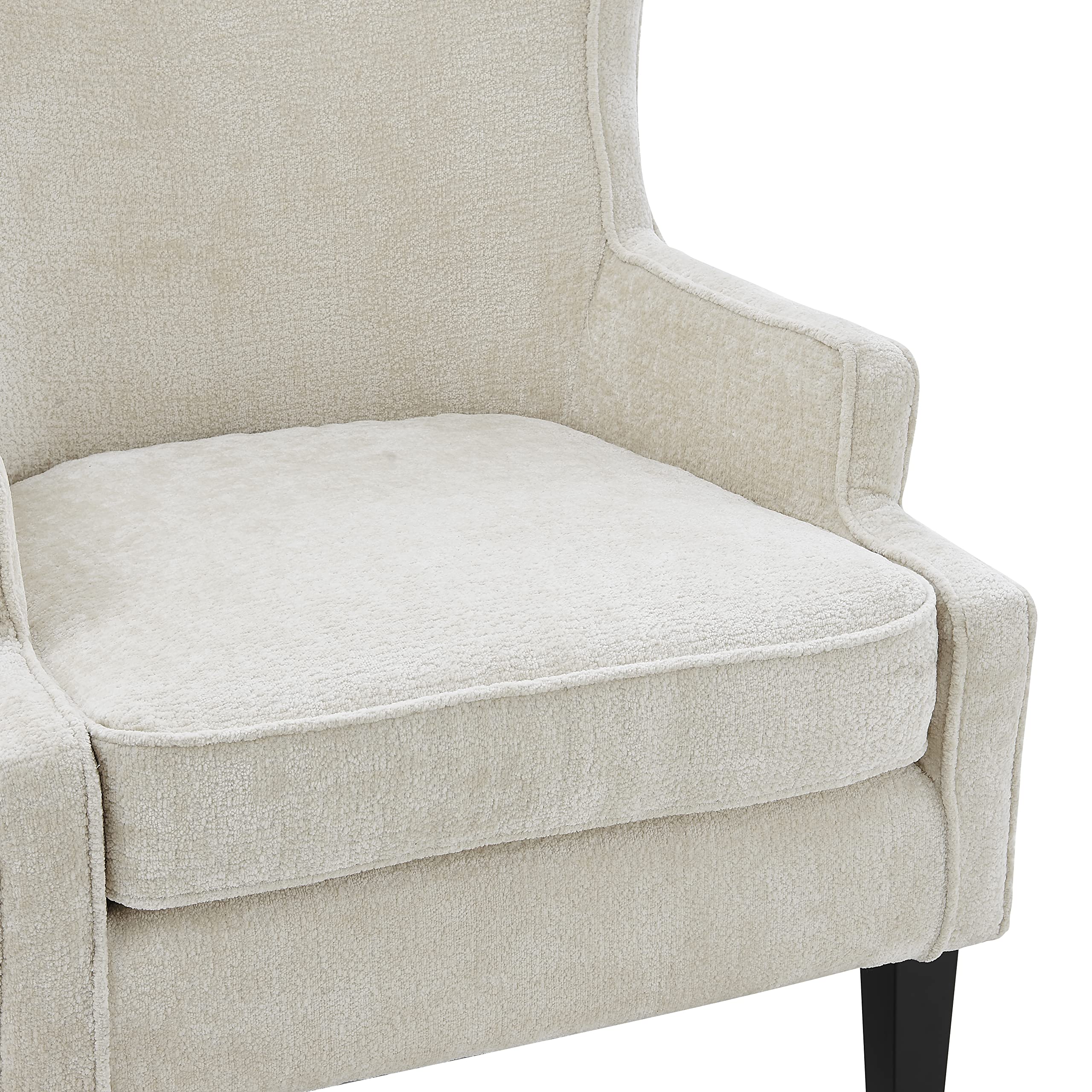 Npd Furniture And More Clementine Kd Fabric Wing Arm Accent Chair, Cream