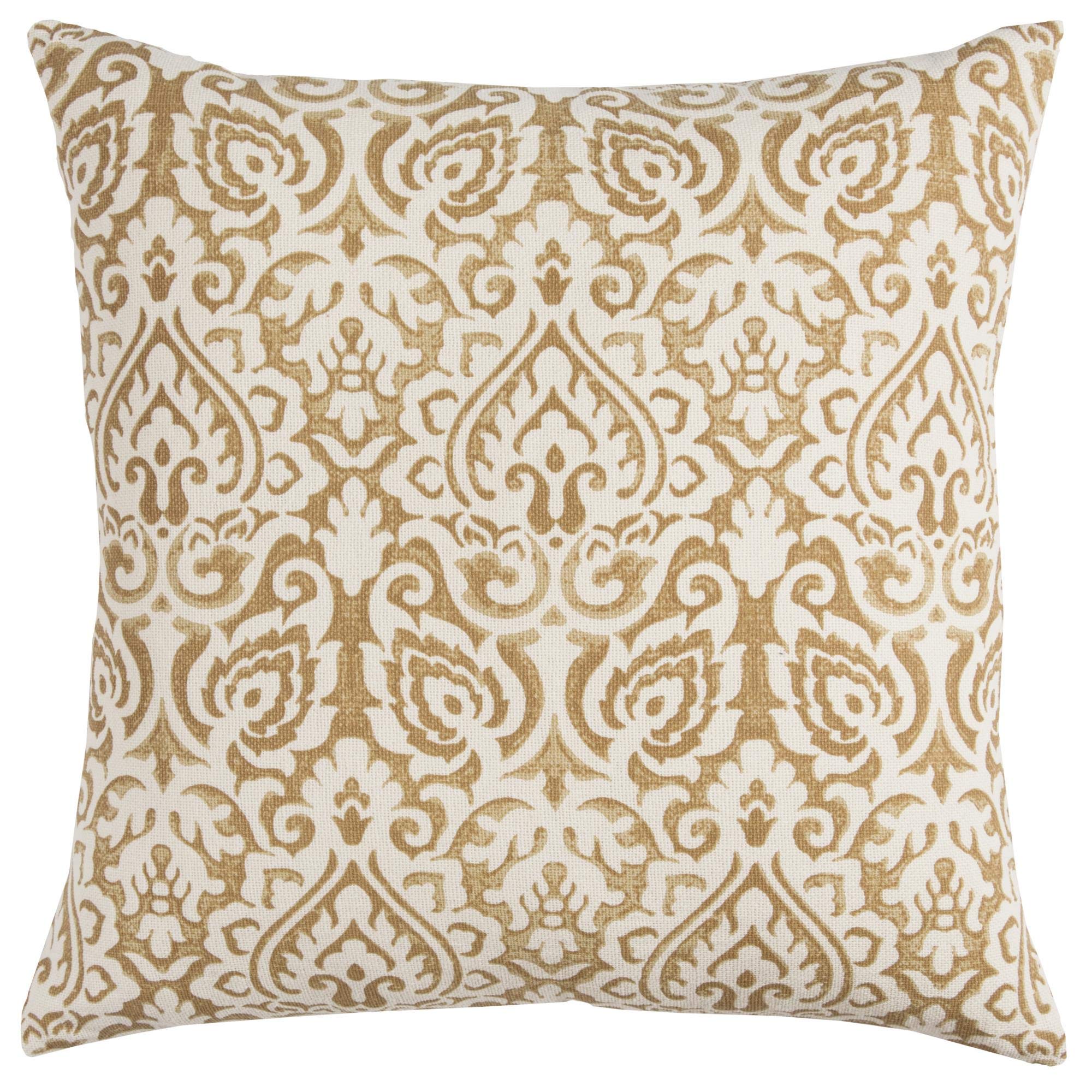 Rizzy Home | T10486 | 22"x22" Yellow/Brown/Neutral Decorative Pillow | Down Fill