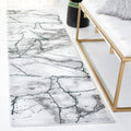 SAFAVIEH Craft Collection Runner Rug - 23 x 8, Grey & Green, Modern Abstract Design, Non-Shedding & Easy Care, Ideal for High 