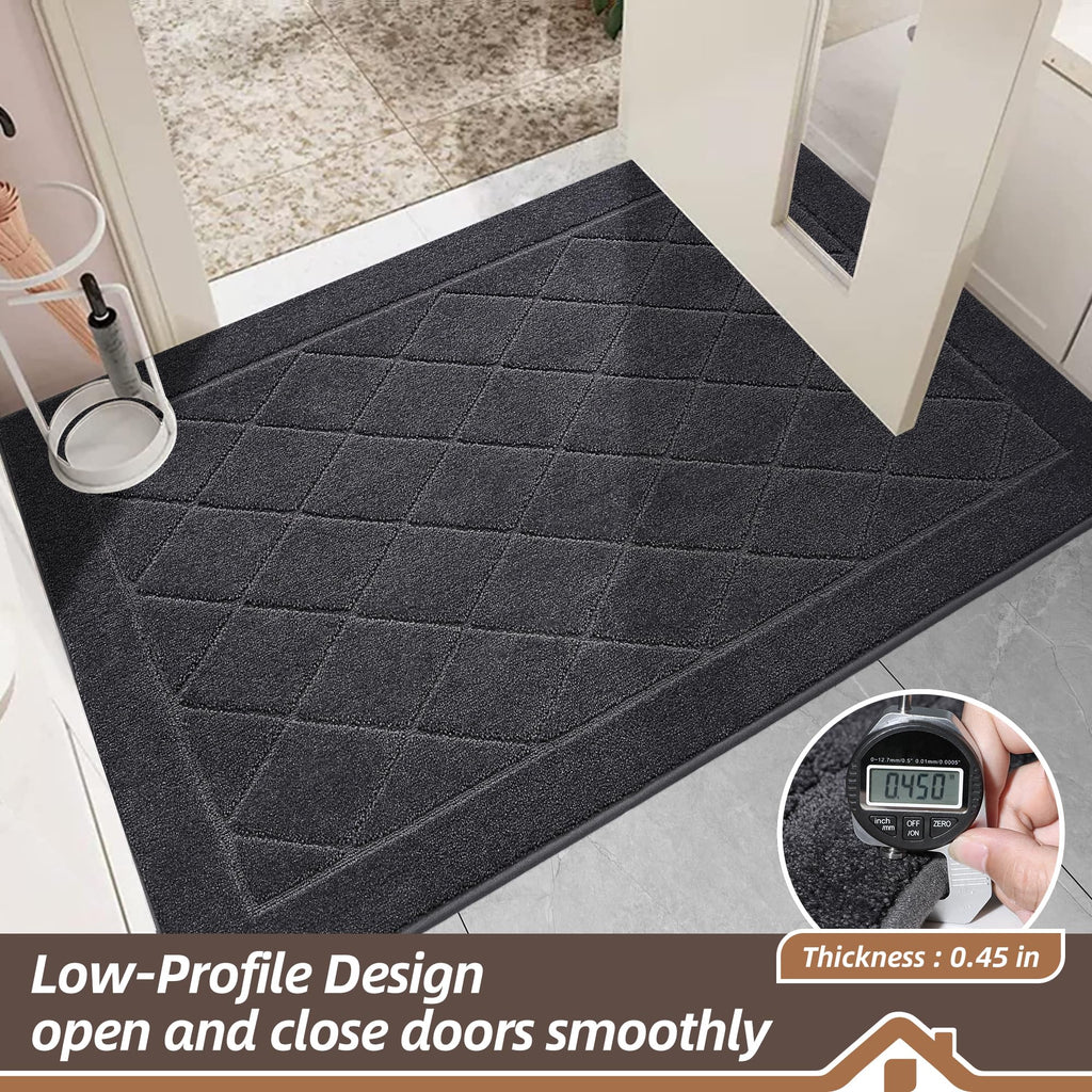 Beqhause Dirt Trapper Door Mat 24'' X 36'', Non-Slip Machine Washable Entryway Rug, Dog Door Mat Indoor, Stain Resistant And Abs