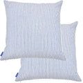 Jes&Medis Pack Of 2 Pillowcase Cotton Striped Home Decor Square Throw Pillow Covers Set For Office Bed Car Club 18 X 18 Inches 4