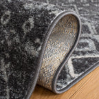 Safavieh Amsterdam Collection Runner Rug - 2'3'' X 8', Dark Grey & Light Grey, Moroccan Boho Design, Non-Shedding & Easy Care, I