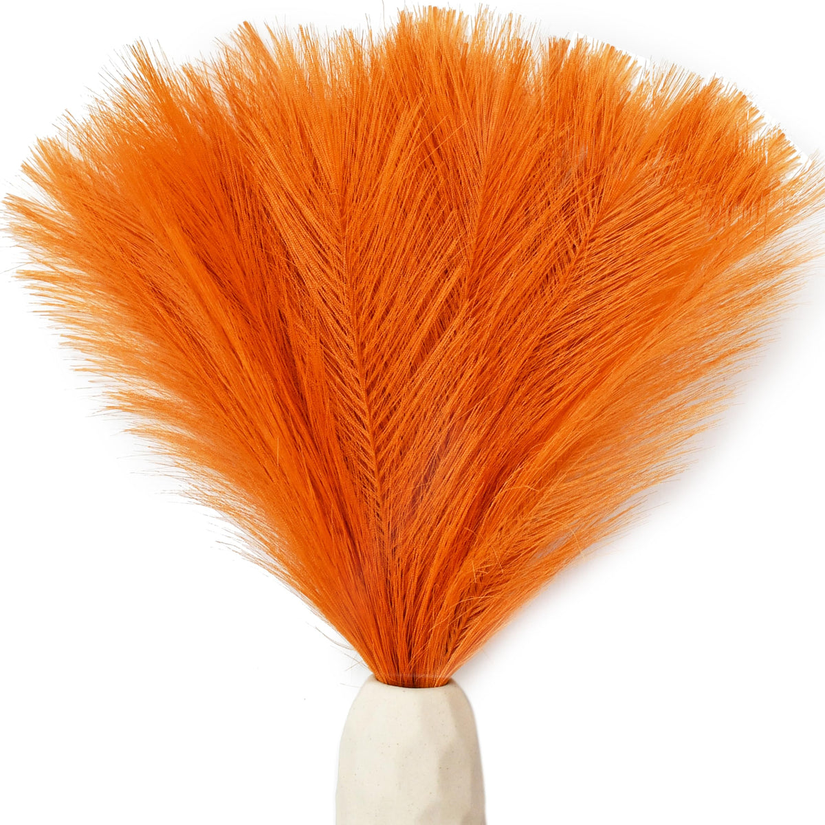 Mandy'S 20Pcs Orange Silk Pampas Grass Artificial Fake Fall Flowers 18' For Mother'S Day Easter Home Kitchen Wedding Decoration
