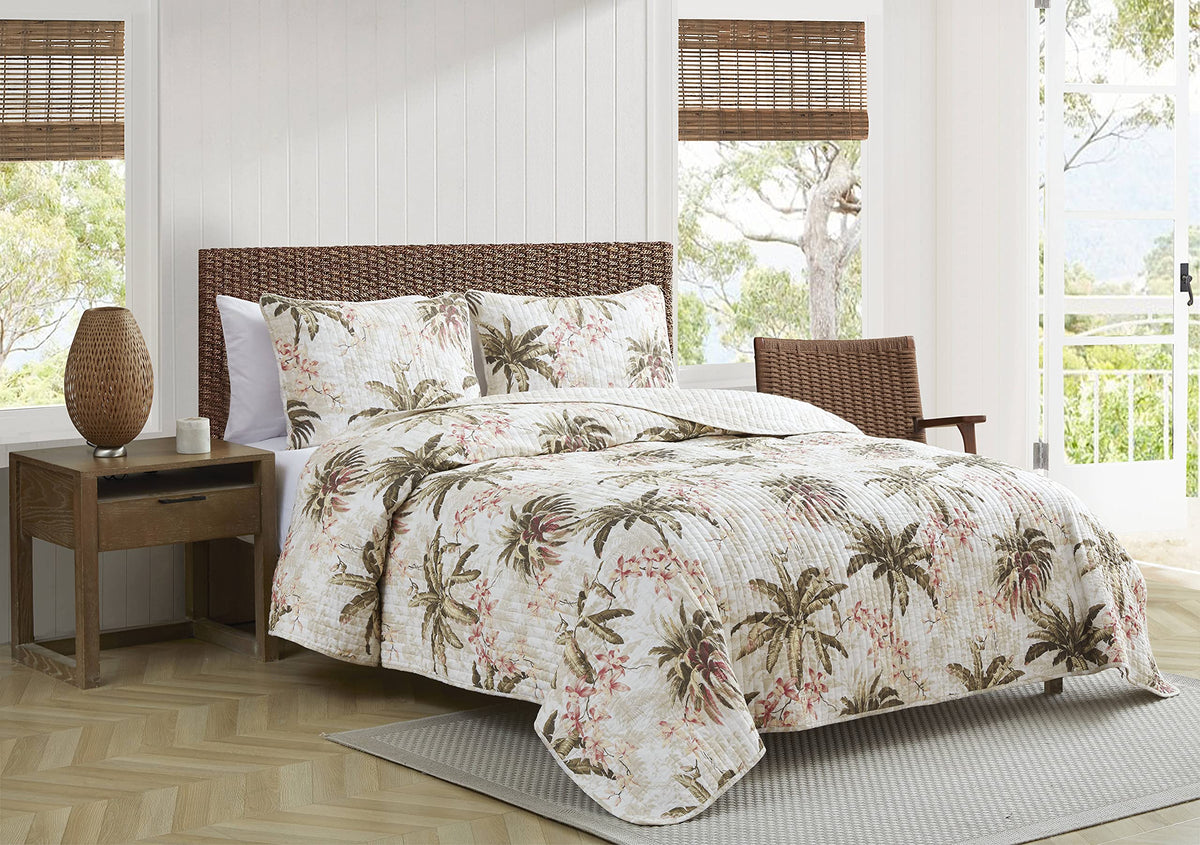 Tommy Bahama | Bonny Cove Collection | Quilt Set - 100% Cotton, Reversible, Light Weight & Breathable, Pre-Washed For Added Soft