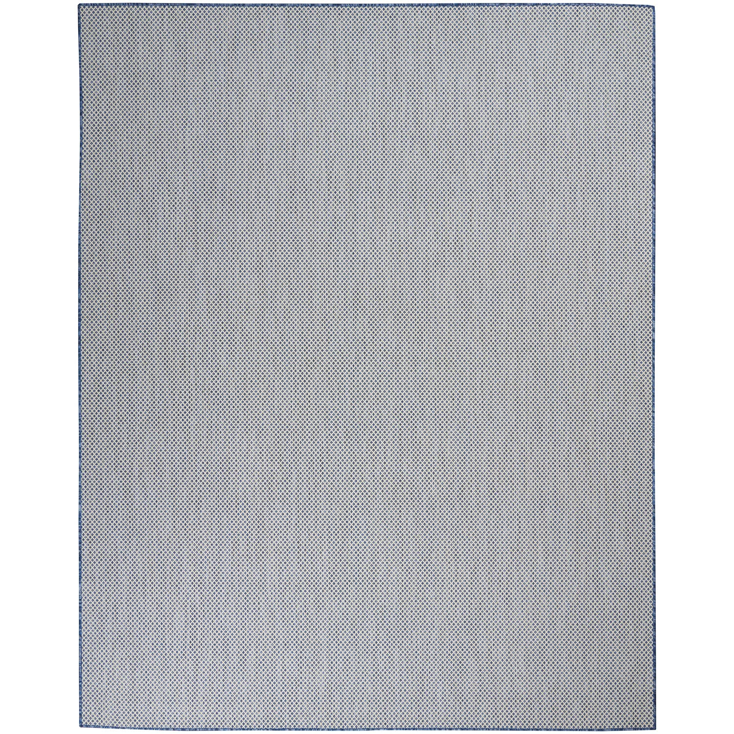 Nourison Courtyard Indoor/Outdoor Ivory Blue 10' X 14' Area Rug, Easy Cleaning, Non Shedding, Bed Room, Living Room, Dining Room
