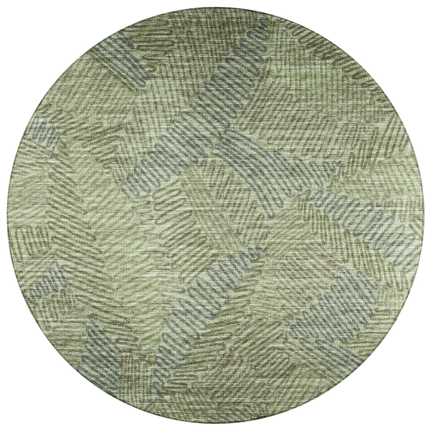 Sedona Sn11 Green Transitional Rug Round 4' X 4'