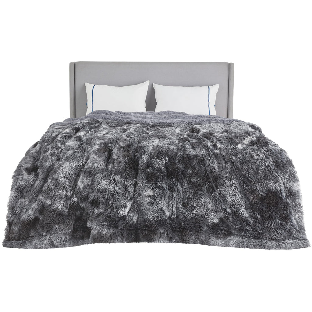 Bedsure Ultra Soft Fluffy Blankets Queen Size For Bed - Fuzzy Faux Fur Sherpa Fleece Queen Blanket Full Size, Tie-Dye Decorative