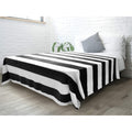 Pavilia Striped Throw Blanket For Sofa Couch Bed | Soft Flannel Fleece Stripe Black And White Decorative Throw | Warm Cozy Light