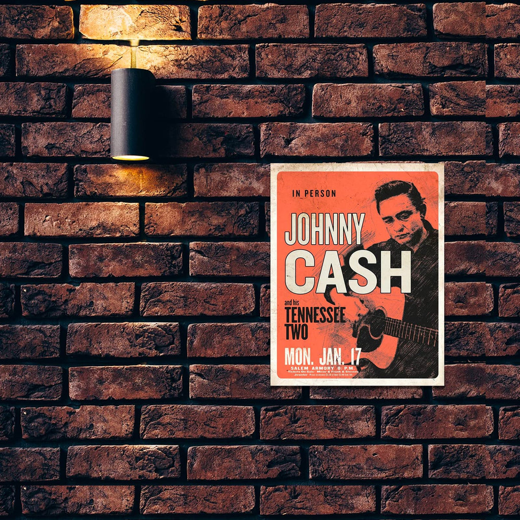 Desperate Enterprises Johnny Cash & His Tennessee Two Tin Sign, 12.5''W X 16''H