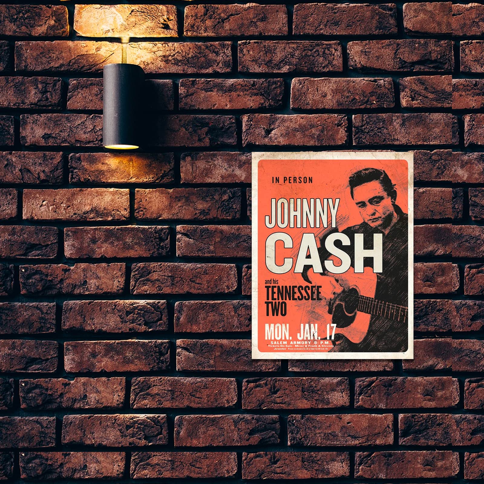 Desperate Enterprises Johnny Cash & His Tennessee Two Tin Sign, 12.5''W X 16''H