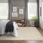 Nourison Easy Care Modern Indoor/Outdoor Cream 8' X 10' Area Rug, Easy Cleaning, Non Shedding, Bed Room, Living Room, Dining Room, Backyard, Deck, Patio (8X10)