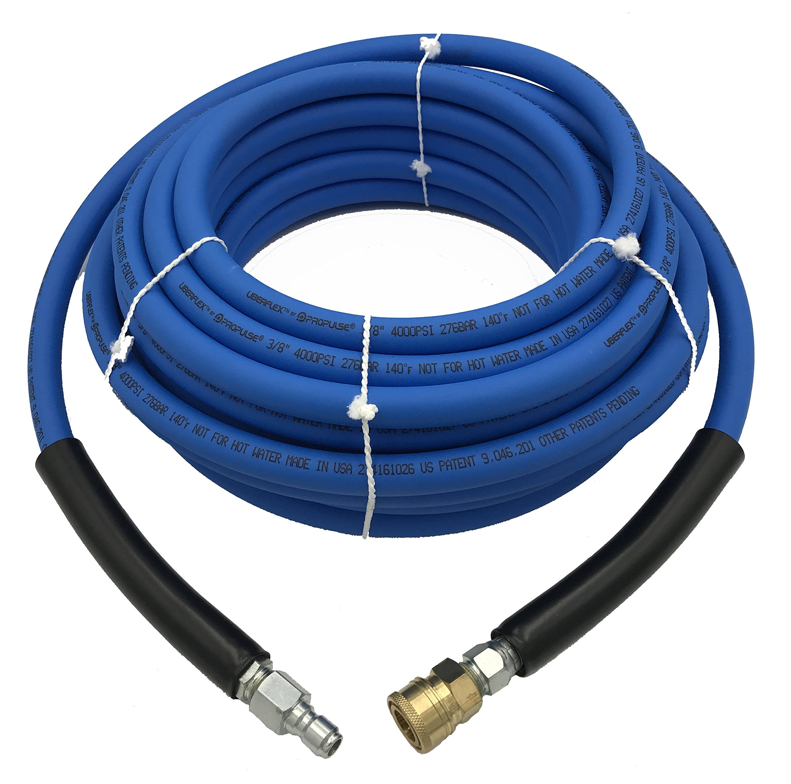 Propulse, A Schieffer Co. Uberflex 4,000 Psi 3/8' X 50' Blue Flexible & Light Weight Hose W/Qc Couplers