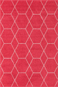 Unique Loom Trellis Frieze Collection Area Rug - Geometric (4 1 x 6 1 Rectangle Pink/Ivory)
