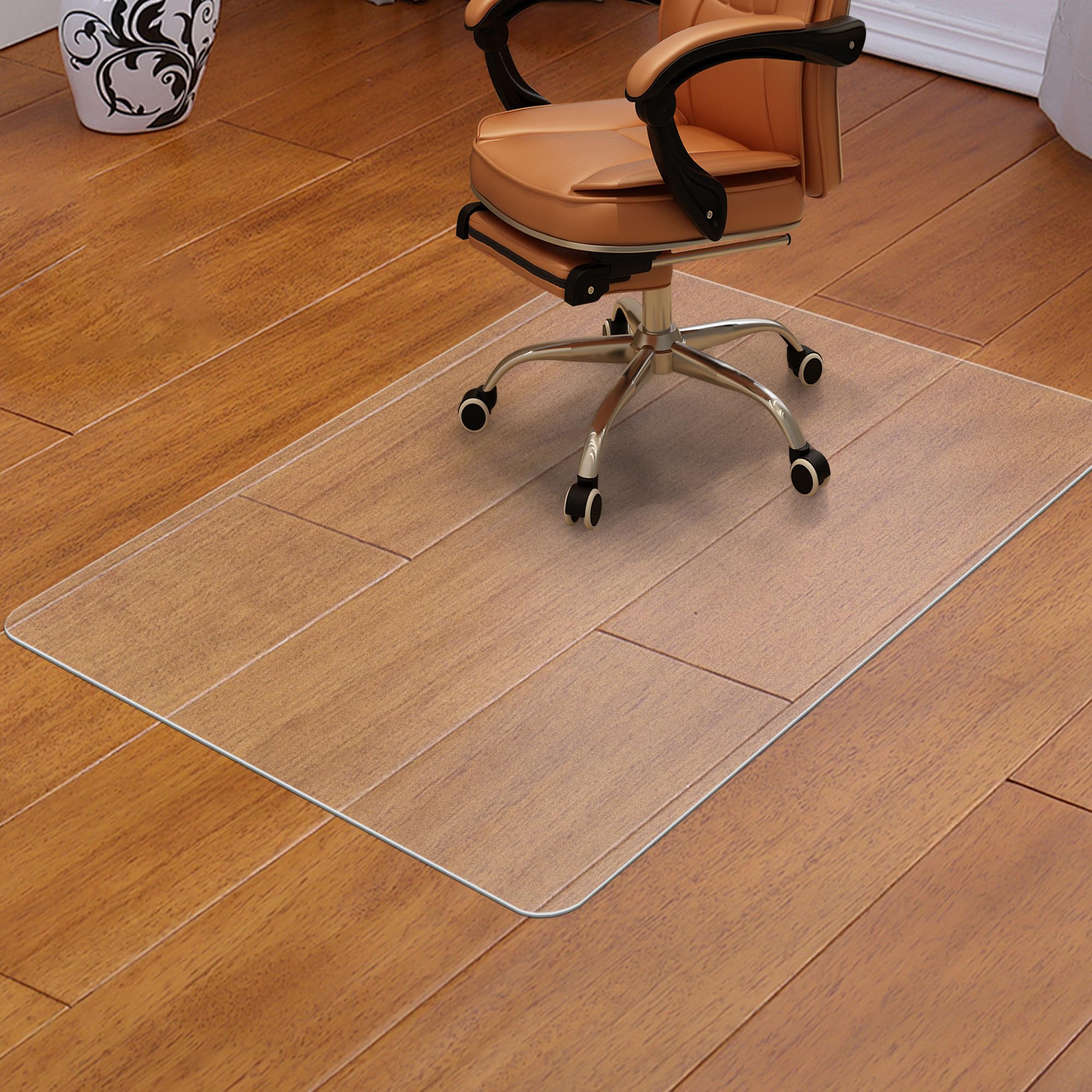 Clear Chair Mat For Hardwood Floor - 36'X48' Heavy Duty Desk Chair Mats For Office Chair - Transparent Computer Floor Mat Offi