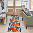 Nourison Aloha Outdoor Multicolor 2'3' X 10' Area Rug, Easy Cleaning, Non Shedding, Bed Room, Living Room, Dining Room, Deck, Backyard, Patio (2X10)