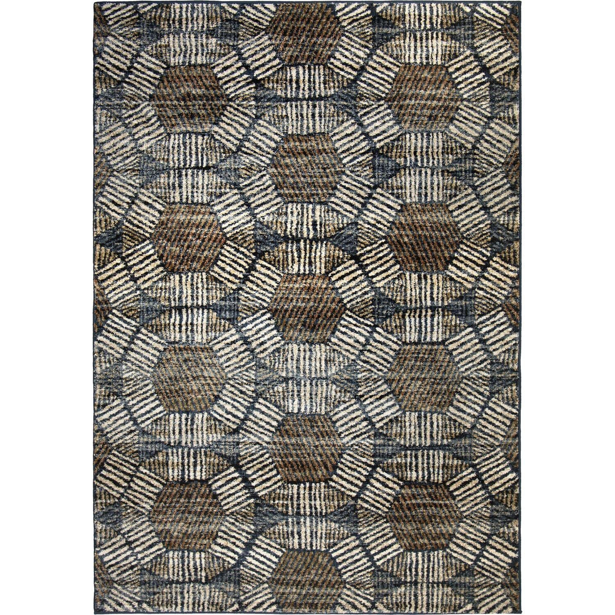 Orian Rugs Textured Penny Blue 5'1&quot;X7'6&quot;