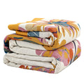 VANJOROY Boho Large Throw Blanket for Bed Couch, 100% Organic Cotton Soft Throw-Floral Butterfly Decor Fall Blanket for Sofa Qui